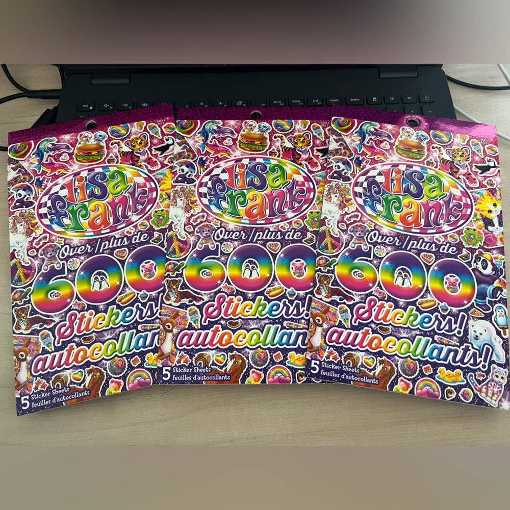 3 Lisa Frank Sticker Packs